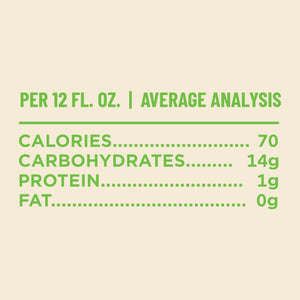 Thumbnail of Nutritional information per 12 fl. oz. on a light green background