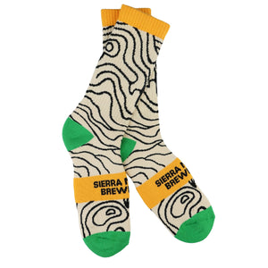 Thumbnail of Sock with wavy pattern and Sierra Brewing logo on a white background