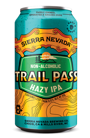 Thumbnail of An individual can of Sierra Nevada non-alcoholic Trail Pass Hazy IPA brew