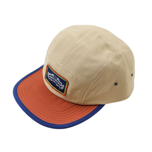 Thumbnail of Beige cap with orange brim and blue logo patch on a white background