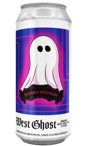 Thumbnail of Can of Sierra Nevada West Ghost beer with ghost graphic on a white background