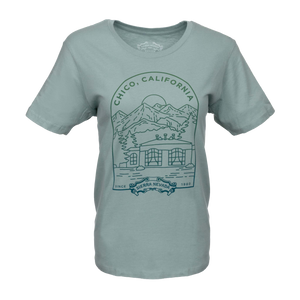 Thumbnail of Light blue t-shirt with a graphic design on a white background