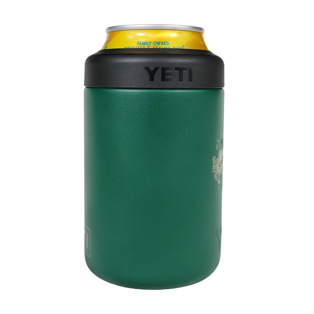 Green YETI can cooler on a white background
