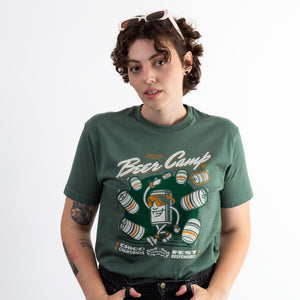 Thumbnail of A model wearing the 2024 Beer Camp t-shirt tucked into jeans