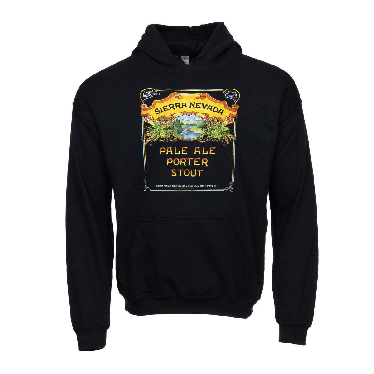 Sierra Nevada Pale-Porter-Stout Hooded Sweatshirt Black - Image of front