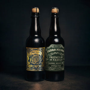 Thumbnail of Two Sierra Nevada beer bottles with labels on a dark background
