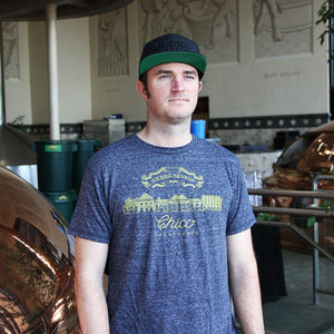 Thumbnail of Sierra Nevada Chico Facade T-Shirt worn by a man in the brewery