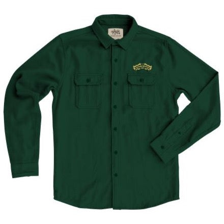  Sierra Nevada Flynn green button up long sleeve woven shirt