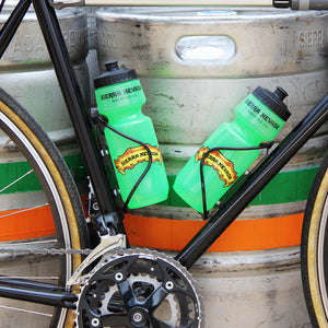 Thumbnail of Sierra Nevada green water bottles in holders on a bicycle