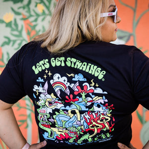 Thumbnail of Sierra Nevada Brewing Co. Strainge Beast X Hannah Eddy T-Shirt worn by a woman displaying the back graphic