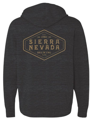 Thumbnail of Shield Zip Hoodie charcoal gray back image with shield