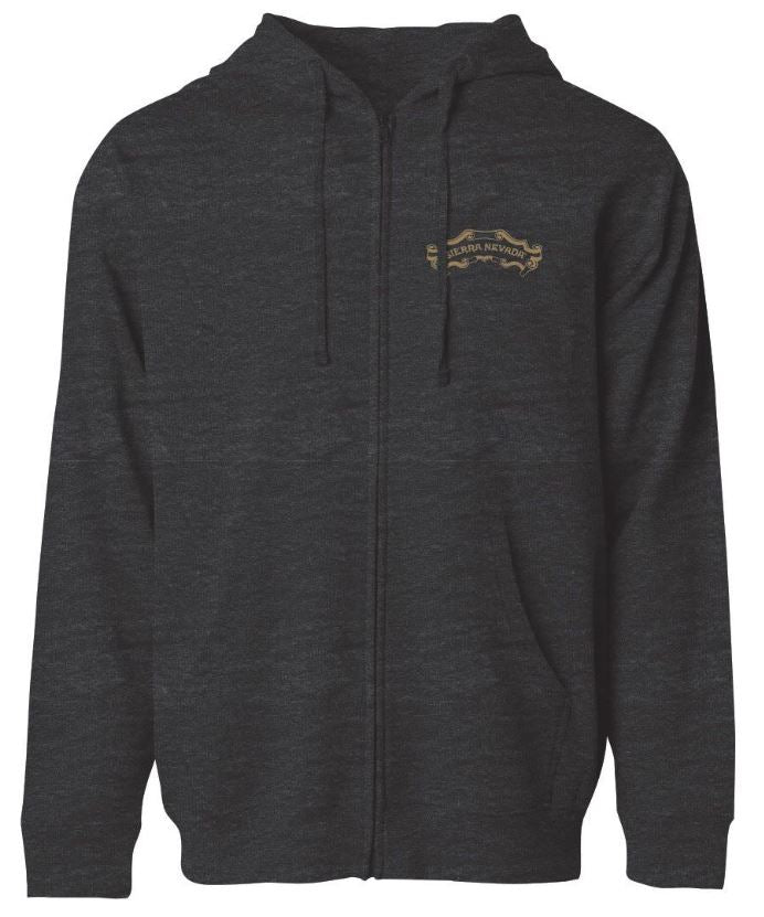 Shield Zip Hoodie charcoal gray front image