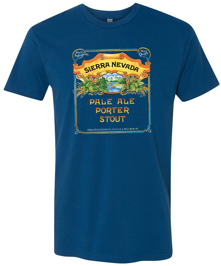 Sierra Nevada Pale Ale - Porter - Stout short sleeve blue t-shirt